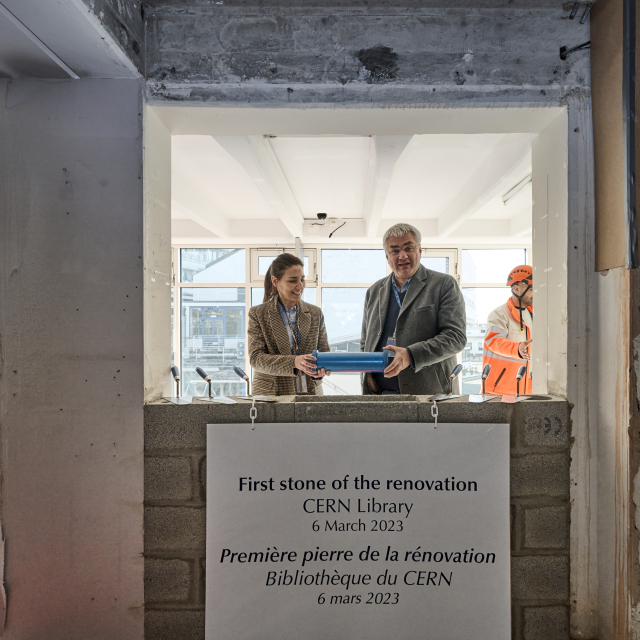 First stone of the new CERN Library
